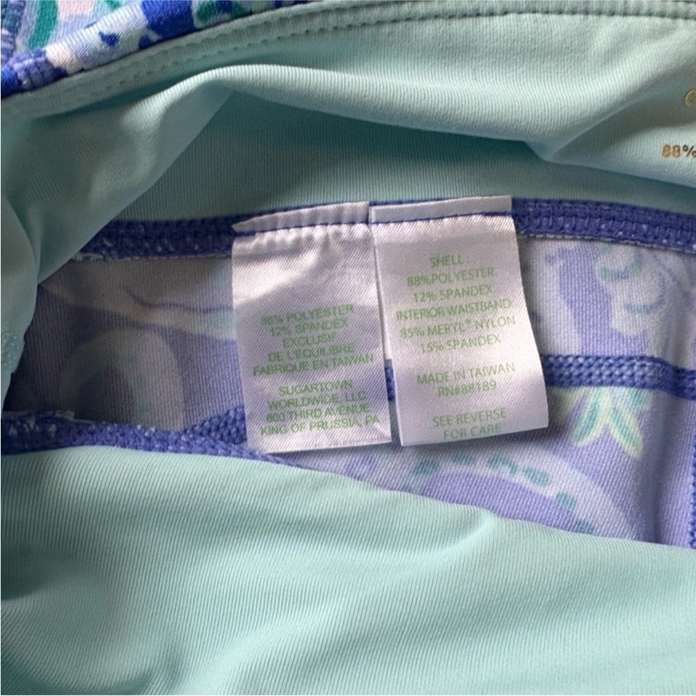 Lilly Pulitzer Luxletic Weekender Cropped Leggings Blue Current Sea Sirens Small - Picture 11 of 14